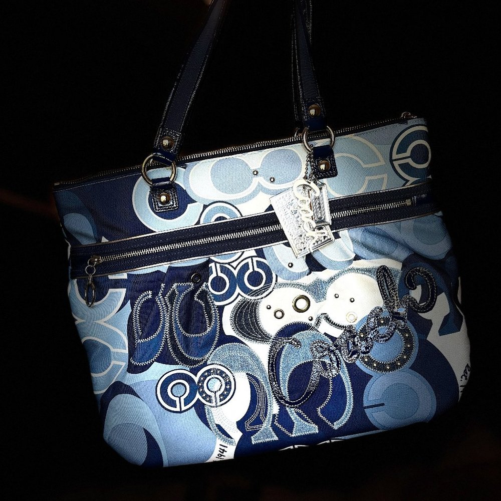 2000's Coach Poppy Appliqué Glam Denim Tote